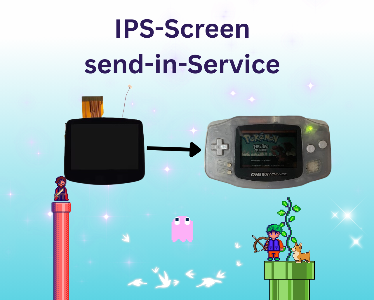 Gameboy Advance IPS-Screen send-in-Service